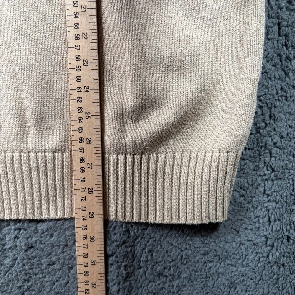 Polo Ralph Lauren 3-Button Mock Neck Sweater Tan Beige Cotton Men's XL TG Preppy